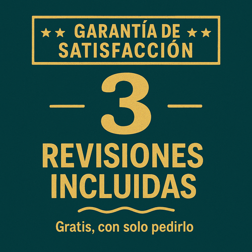 3 revisiones incluidas - ¡Modificaciones gratuitas si lo necesitas!